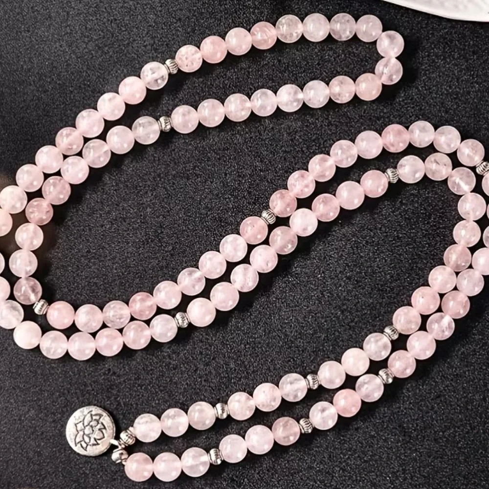 LOVE Genuine Rose Quartz Mala -Reiki Charged